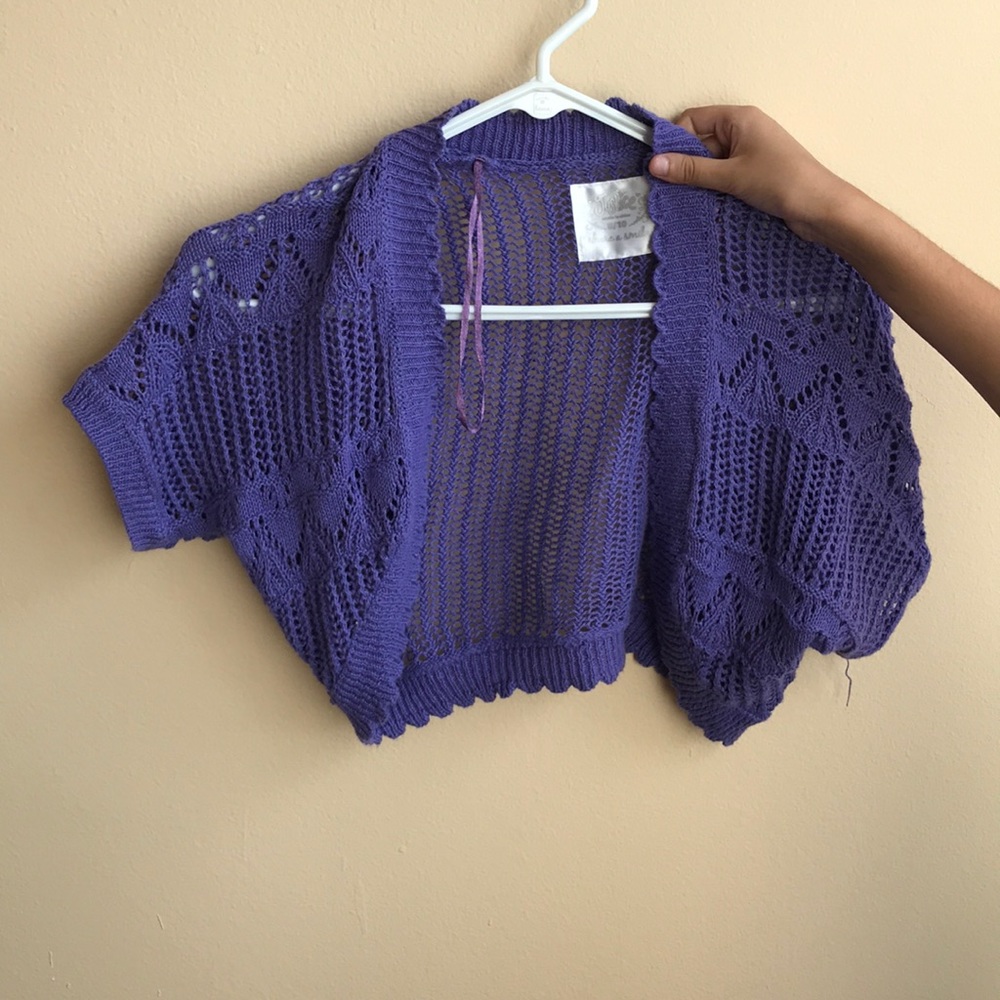 Justice Crotchet bolero shrug Sz 8/10